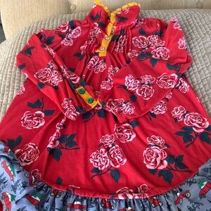 Matilda Jane Red Floral Long nightgown. Size 8